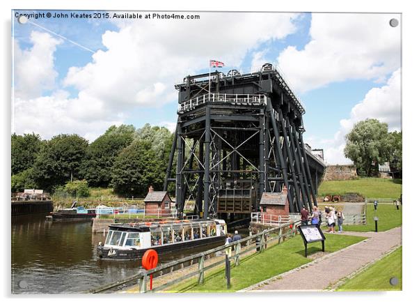  Anderton boat lift on the Trent and Mersey Canal, Acrylic by John Keates