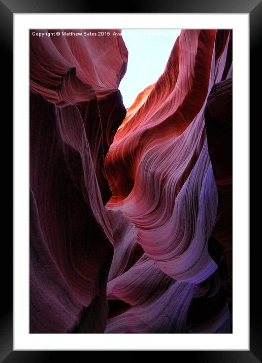 Antelope Canyon Lines Framed Mounted Print by Matthew Bates