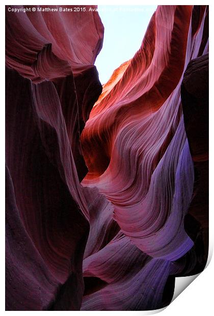 Antelope Canyon Lines Print by Matthew Bates