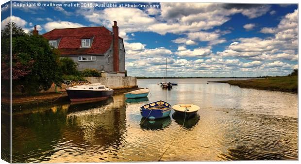 Reflective Moment at the Quay  Canvas Print by matthew  mallett