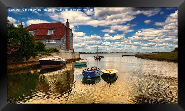 Reflective Moment at the Quay  Framed Print by matthew  mallett