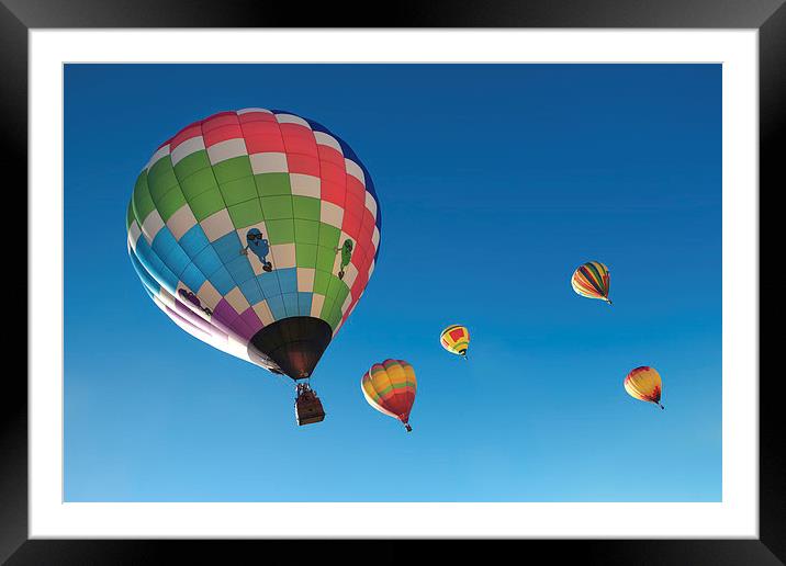  Balloons on Blue Framed Mounted Print by David Hare