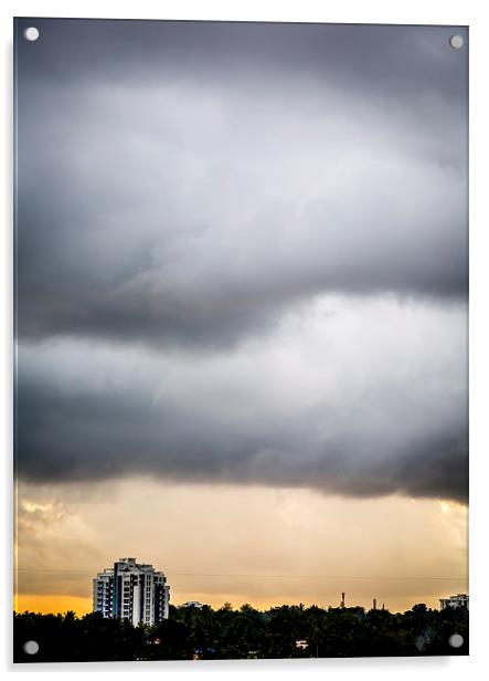 Rain Clouds Acrylic by Hassan Najmy