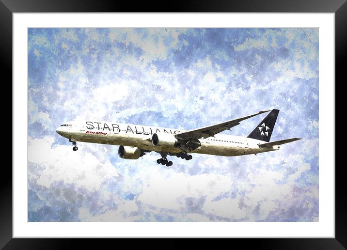 Star Alliance Boeing 777 Art Framed Mounted Print by David Pyatt