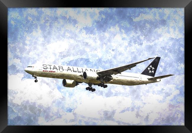 Star Alliance Boeing 777 Art Framed Print by David Pyatt