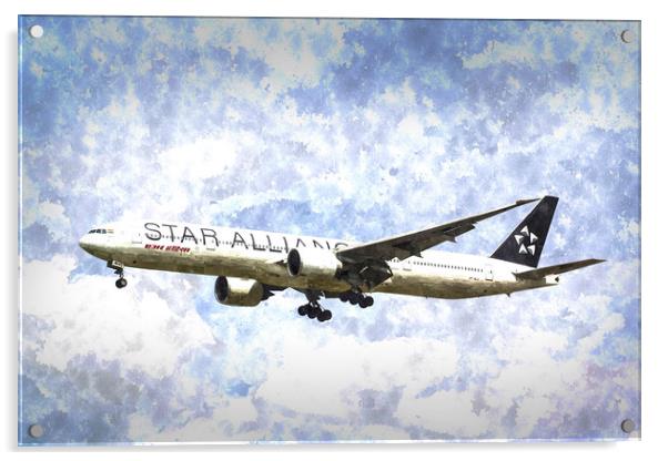 Star Alliance Boeing 777 Art Acrylic by David Pyatt