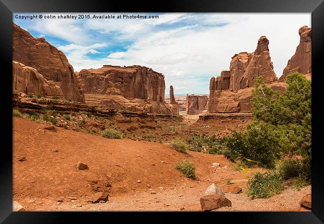  Landscape in Arches National Park Framed Print by colin chalkley