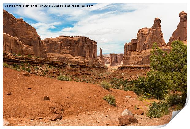  Landscape in Arches National Park Print by colin chalkley