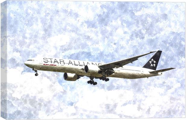 Star Alliance Boeing 777 Art Canvas Print by David Pyatt