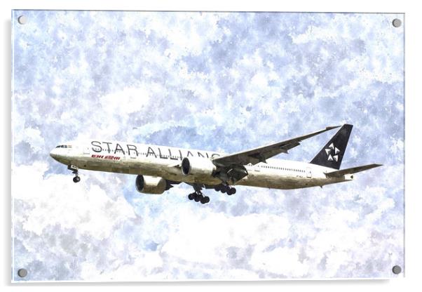 Star Alliance Boeing 777 Art Acrylic by David Pyatt