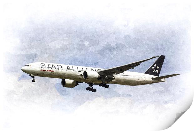 Star Alliance Boeing 777 Print by David Pyatt