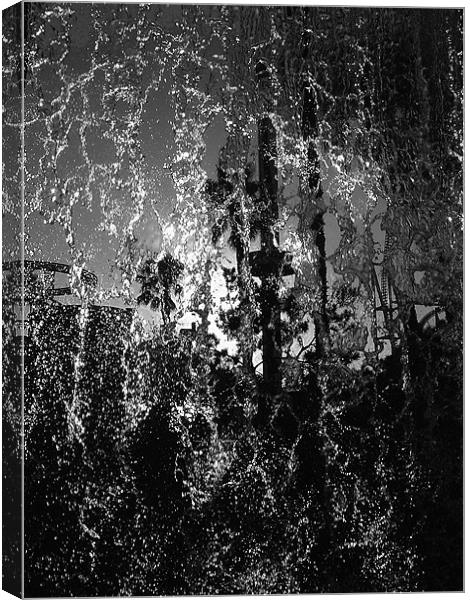 Behind a Waterfall -- B and W Canvas Print by Mark Sellers