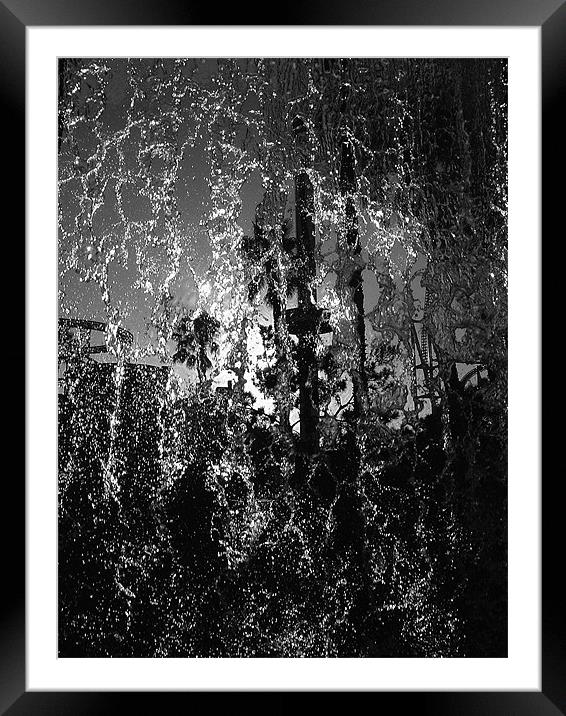 Behind a Waterfall -- B and W Framed Mounted Print by Mark Sellers