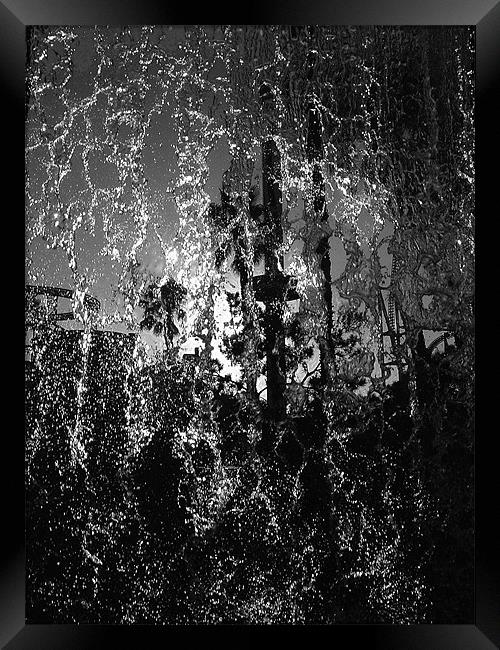 Behind a Waterfall -- B and W Framed Print by Mark Sellers