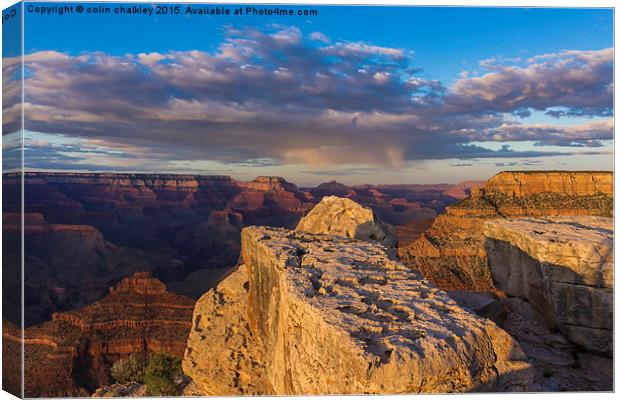  Sunset in the Grand Canyon - South Rim Canvas Print by colin chalkley