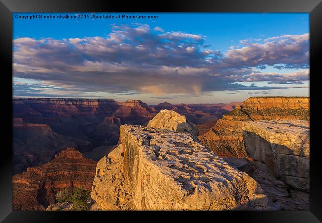  Sunset in the Grand Canyon - South Rim Framed Print by colin chalkley