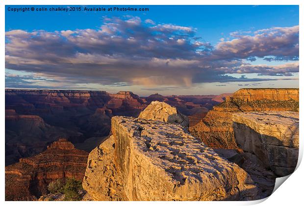  Sunset in the Grand Canyon - South Rim Print by colin chalkley