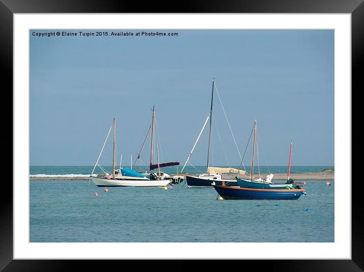 Boats in the Estuary Framed Mounted Print by Elaine Turpin