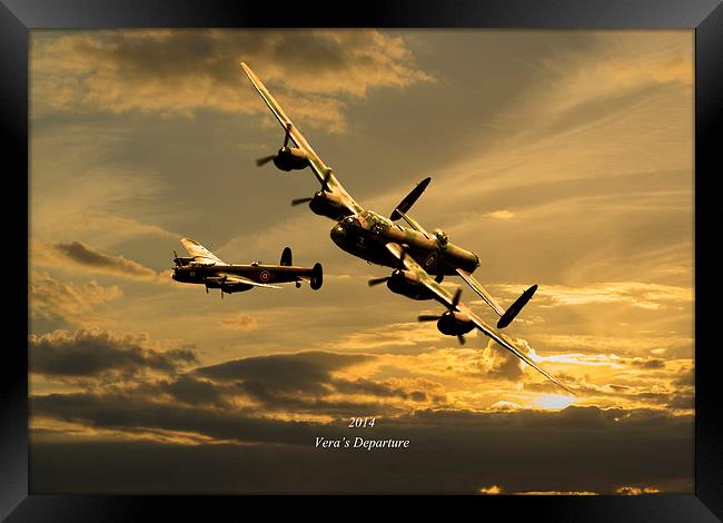 Sunset over Lincolnshire with BBMF Lancaster Bombe Framed Print by Stephen Ward