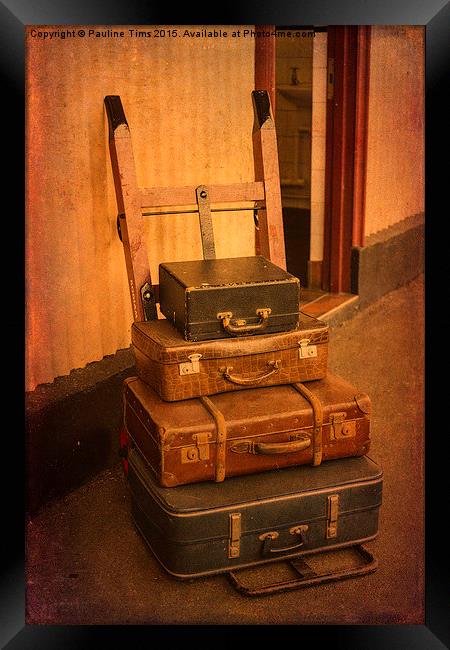  Vintage Luggage Framed Print by Pauline Tims