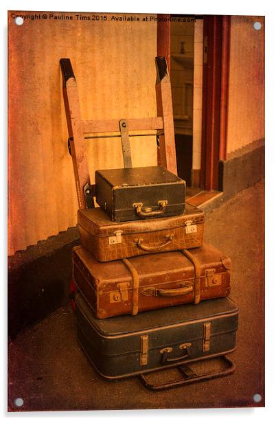 Vintage Luggage Acrylic by Pauline Tims
