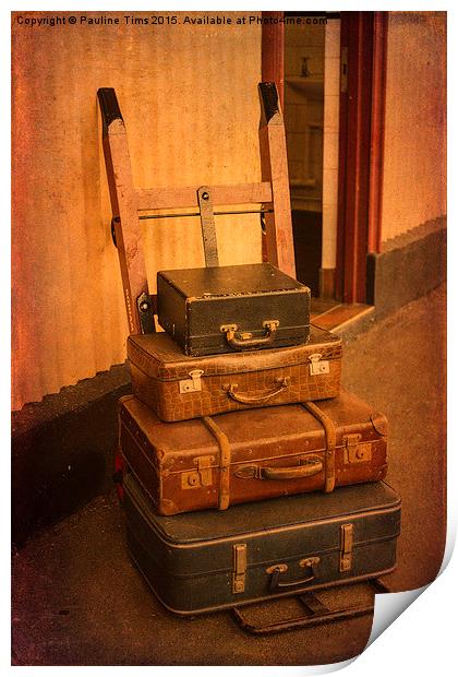  Vintage Luggage Print by Pauline Tims