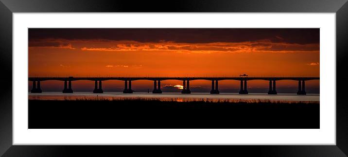  Sunset at the Second Severn crossing Framed Mounted Print by Dean Merry