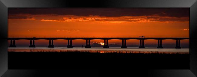  Sunset at the Second Severn crossing Framed Print by Dean Merry