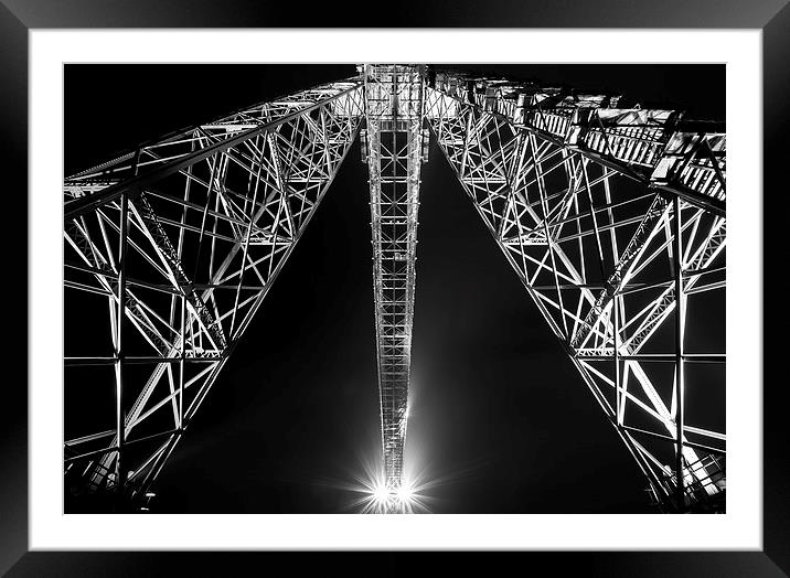 Looking up, Newport Transporter  Bridge Framed Mounted Print by Dean Merry
