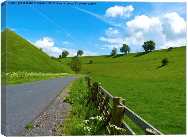  A road leading into a Yorkshire green valley. Canvas Print by Robert Gipson