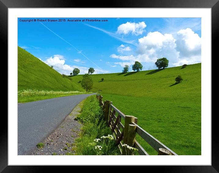  A road leading into a Yorkshire green valley. Framed Mounted Print by Robert Gipson