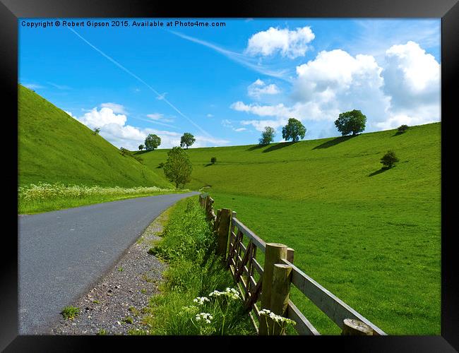  A road leading into a Yorkshire green valley. Framed Print by Robert Gipson