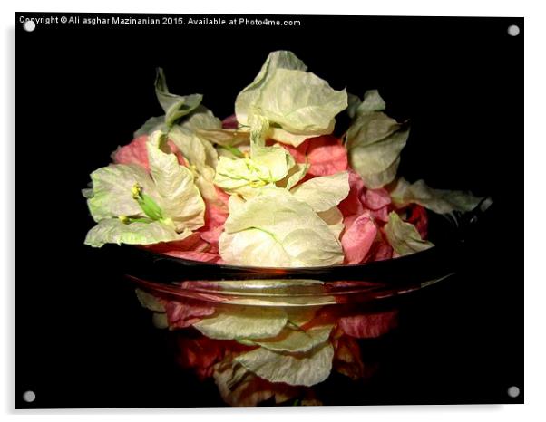 Flower bowl , Acrylic by Ali asghar Mazinanian