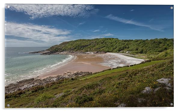  Pwll Du bay Gower peninsular Acrylic by Leighton Collins