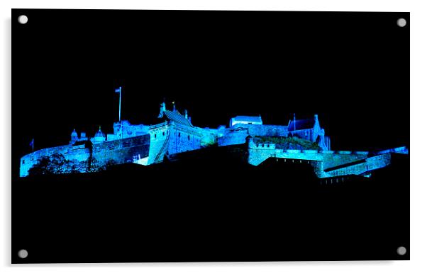  Edinburgh Castle. Scotland Acrylic by Ann McGrath