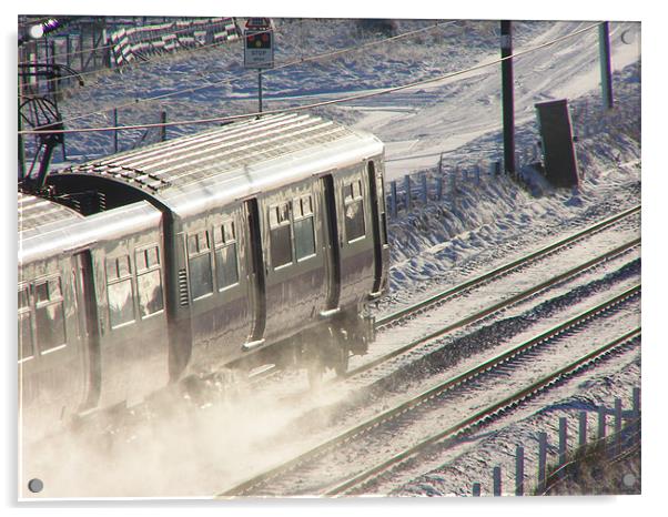 Frozen Railway Carriage, Scotland. Acrylic by Euan Kennedy