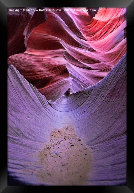 Antelope Canyon Channel Framed Print by Matthew Bates