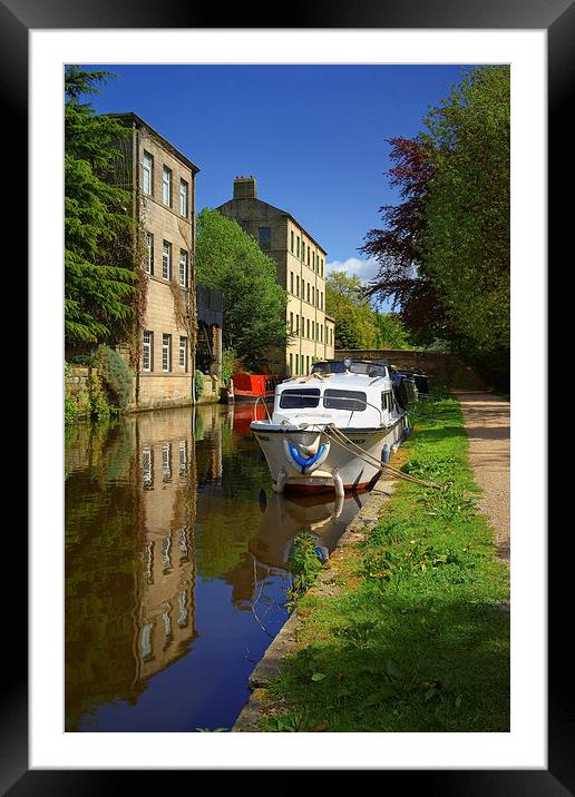 Canal Reflections at Hebden Bridge  Framed Mounted Print by Darren Galpin