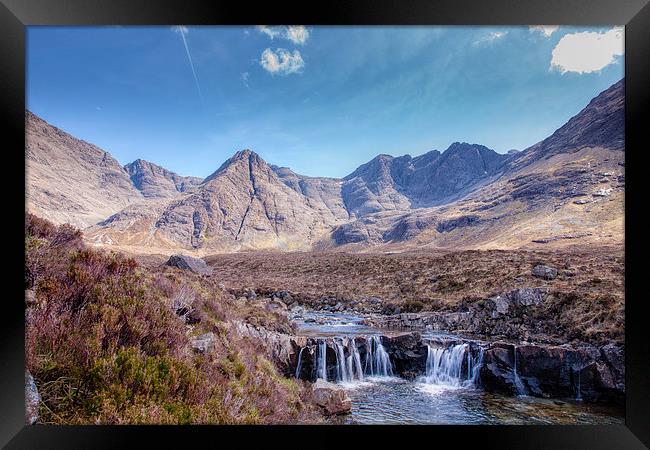  Fairy Pools Waterfall near Sligochan Framed Print by George Cox