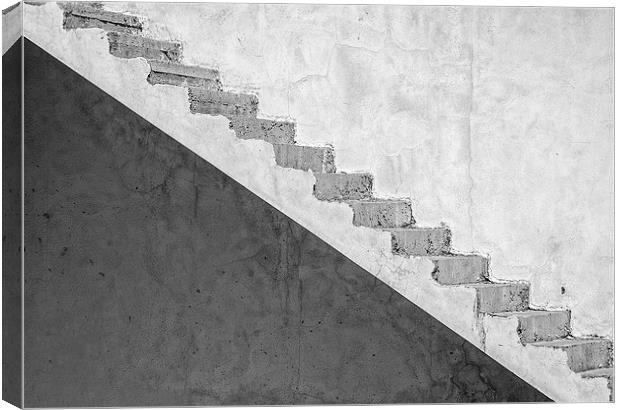 Grunge concrete staircase (artistic edit) Canvas Print by Antony McAulay