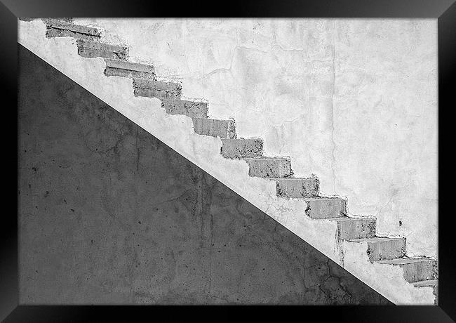 Grunge concrete staircase (artistic edit) Framed Print by Antony McAulay