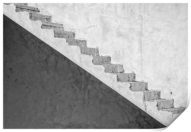 Grunge concrete staircase (artistic edit) Print by Antony McAulay