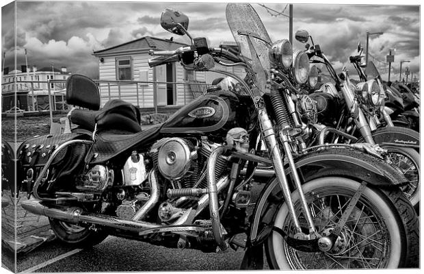 MotorCycles in Black and White Canvas Print by Jay Lethbridge