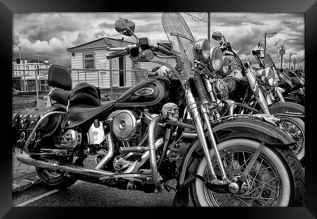 MotorCycles in Black and White Framed Print by Jay Lethbridge
