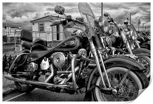 MotorCycles in Black and White Print by Jay Lethbridge