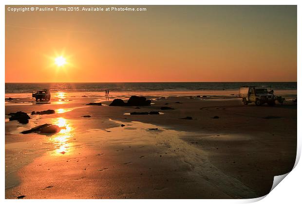  Sunset on Cable Beach, Broome, Western Australia Print by Pauline Tims
