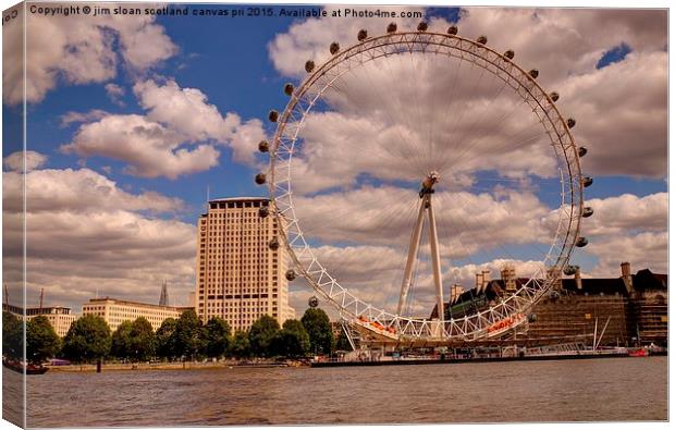  The London Eye Canvas Print by jim scotland fine art
