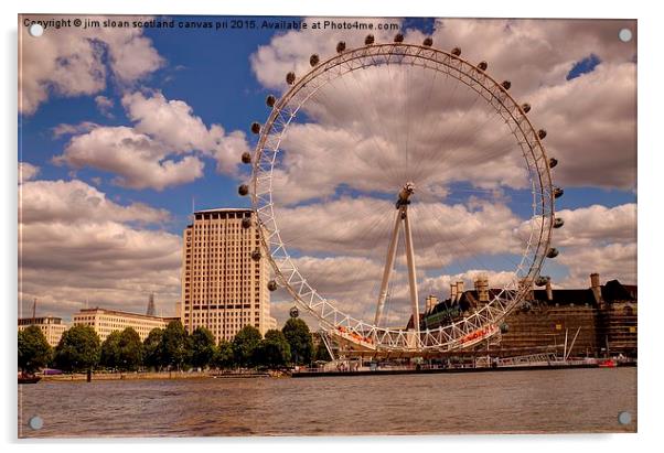  The London Eye Acrylic by jim scotland fine art