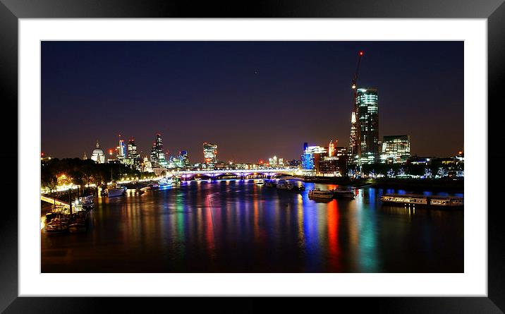  London Night scene Framed Mounted Print by jim scotland fine art