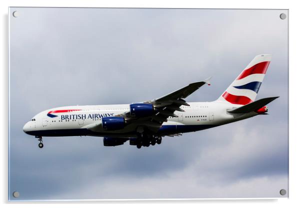 British Airways Airbus A380 Acrylic by David Pyatt